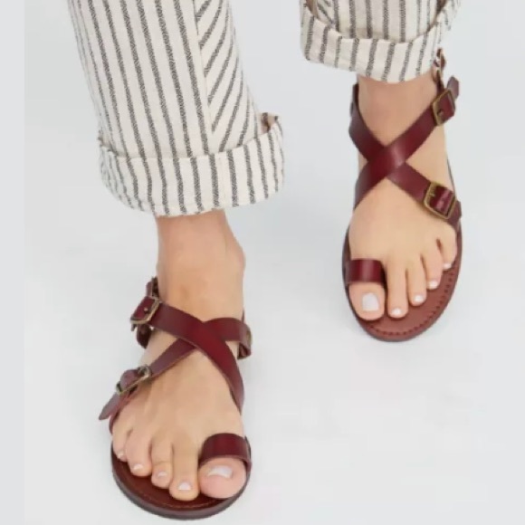 Free People Shoes - Free People Millie Brown Leather Sandal Sz 6